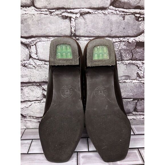 Mephisto Brown Suede Leather Square Toe Split Toe Loafers Heel Shoes Women Sz 9M - Picture 14 of 16